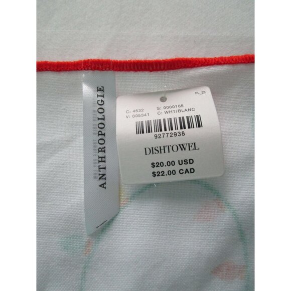 Anthropologie Christmas Cat Wrapped In Lights Dishtowel Cotton NWT - Picture 6 of 13